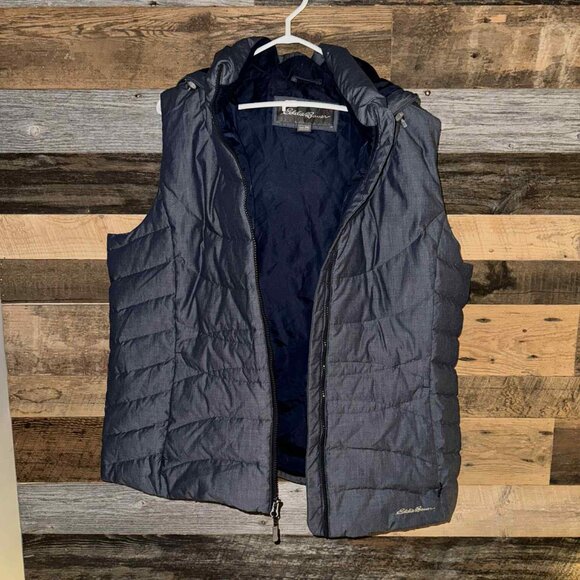 Women Plus Size Eddie Bauer Vest Blue Down Puffer EB650 Fill Lightweight Quilted - Picture 5 of 7